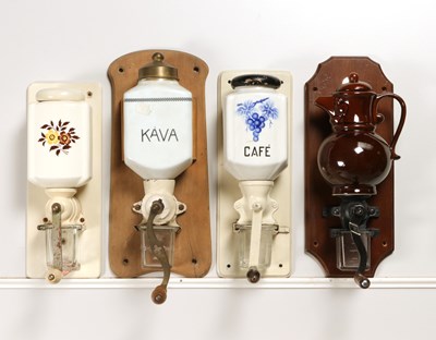 Lot 92 - Seven Wall Mounted Coffee Grinders