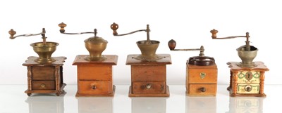 Lot 128 - Five Hand Coffee Grinders