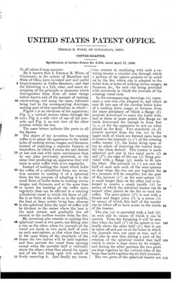 Lot 308 - Thomas R. Wood Patent 'Spherical' Coffee Roaster