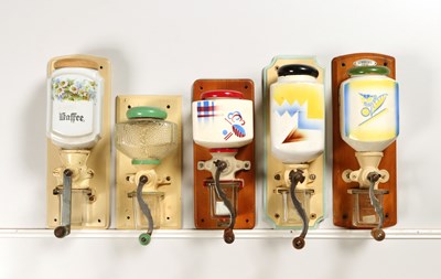 Lot 341 - Ten Wall Mounted Coffee Grinders