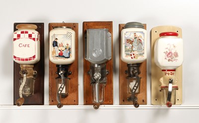 Lot 343 - Ten Wall Mounted Coffee Grinders