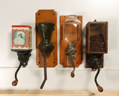 Lot 363 - Four Wall Mounted Coffee Grinders