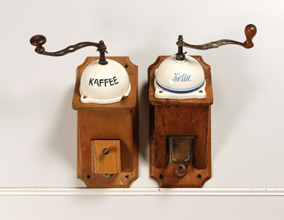 Lot 384 - Two Leinbrock Ideal Wall-Mounted Coffee Grinders