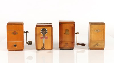 Lot 385 - Four Box Coffee Grinders