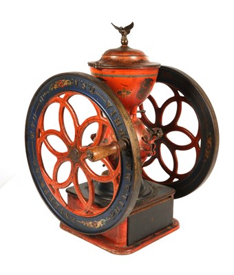 Lot 443 - Enterprise MFG. Co., Painted Cast Iron Country Store Coffee Grinder, 1898.