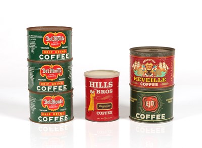 Lot 506 - Six American Coffee Tins (sealed)