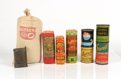 Lot 508 - Various Antique Coffee Packs and Four Coffee Tins