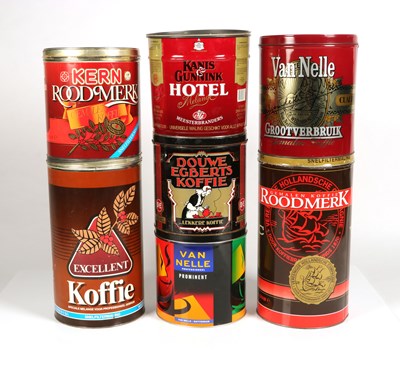 Lot 512 - Seven Large Coffee Tins of various Brands