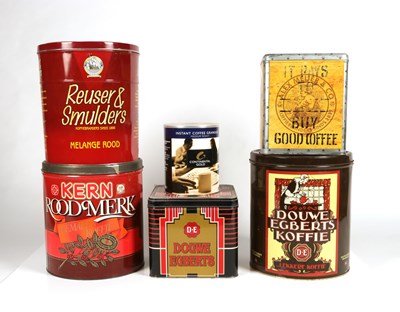 Lot 513 - Six Large Coffee Tins of Various Brands