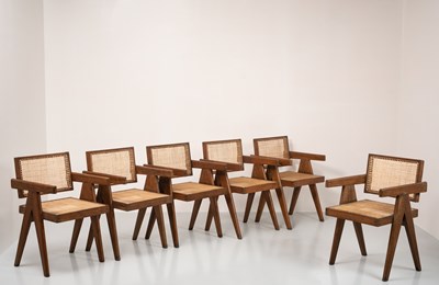 Lot 4 - Set of Six 'Office' Chairs, by Pierre Jeanneret (1896–1967)