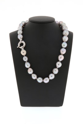 Lot 731 - Cultured Baroque Pearl Necklace with Silver Lock