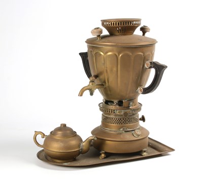 Lot 519 - A Brass Samovar with Tray