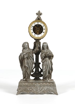 Lot 800 - An Unusual French Spelter Clock