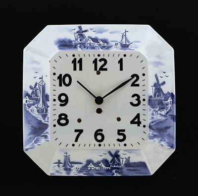 Lot 870 - A Blue Delft Ceramic Wall Clock