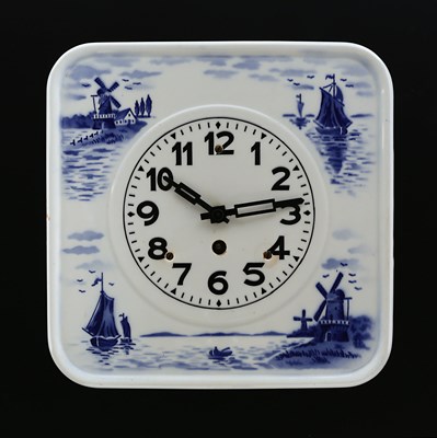 Lot 872 - A Blue Delft Ceramic Wall Clock