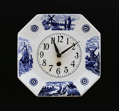 Lot 873 - A Blue Delft Ceramic Wall Clock