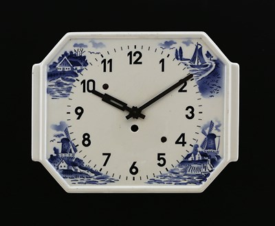 Lot 875 - A Blue Delft Ceramic Wall Clock