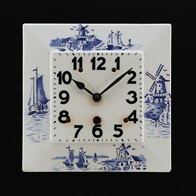 Lot 879 - A Blue Delft Ceramic Wall Clock