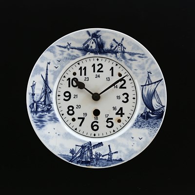 Lot 885 - A Blue Delft Ceramic Wall Clock