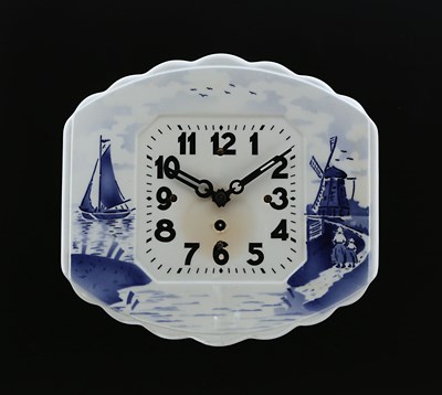 Lot 892 - A Blue Delft Ceramic Wall Clock