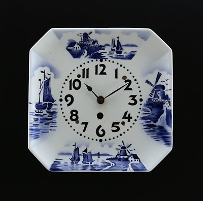 Lot 895 - A Blue Delft Ceramic Wall Clock