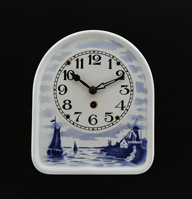 Lot 896 - A Blue Delft Ceramic Wall Clock