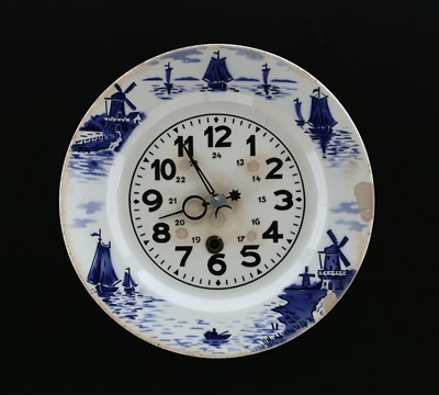 Lot 921 - A Blue Delft Ceramic Wall Clock