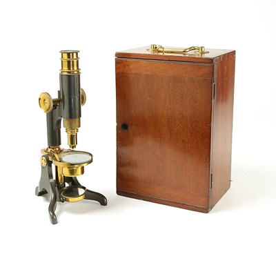 Lot 62 - A Brass Monocular Microscope, by J.H. Steward, Ca. 1880.
