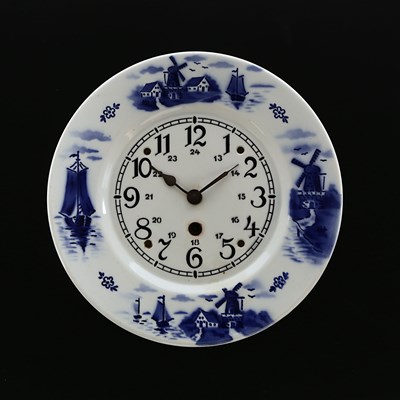 Lot 939 - A Blue Delft Ceramic Wall Clock