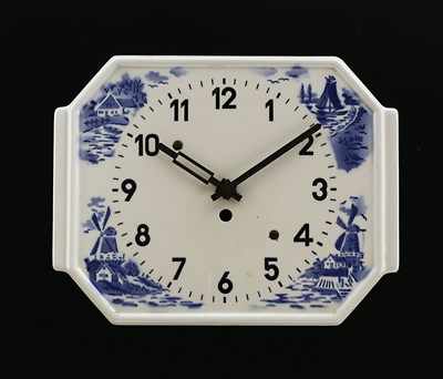 Lot 940 - A Blue Delft Ceramic Wall Clock