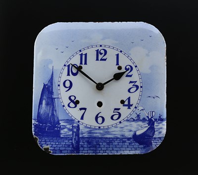 Lot 967 - A  Enamel Wall Clock