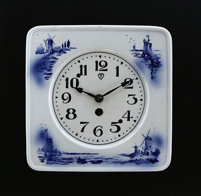 Lot 980 - A Blue Delft Ceramic Wall Clock