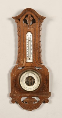 Lot 789 - A Dutch Carved Wooden Barometer