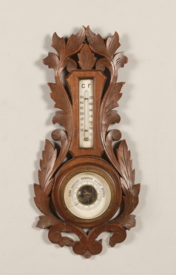 Lot 790 - A Dutch Carved Wooden Barometer