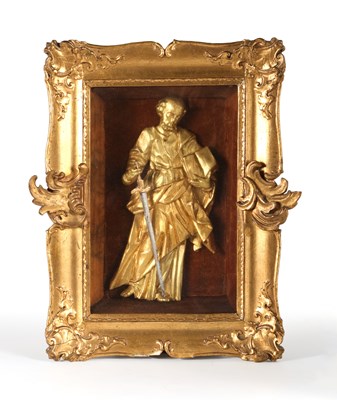 Lot 163 - A Framed Ormolu Appliqué of Saint Paul.