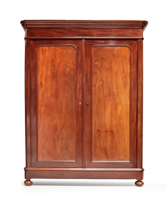 Lot 148 - 19th Century French Mahogany Wardrobe