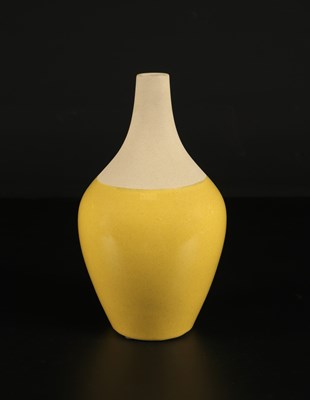 Lot 210 - Yellow Ocre Glazed Taro Design Vase