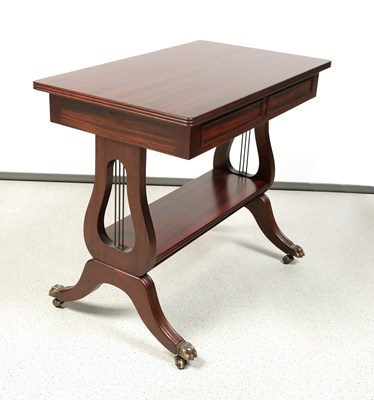 Lot 137 - Mahogany Lyre-Base Pier Table