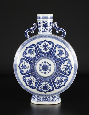 Lot 199 - Chinese Blue and White Porcelain Moonflask