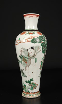 Lot 214 - A Chinese Famille Verte Porcelain Vase