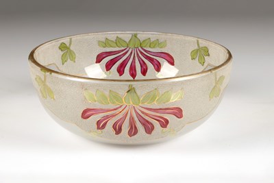 Lot 232 - French Gilt and Handpainted Glass Bowl