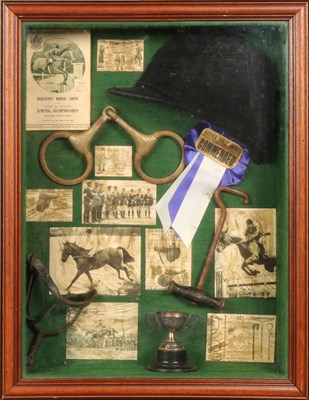 Lot 648 - Showcase with Equestrian Memorabilia