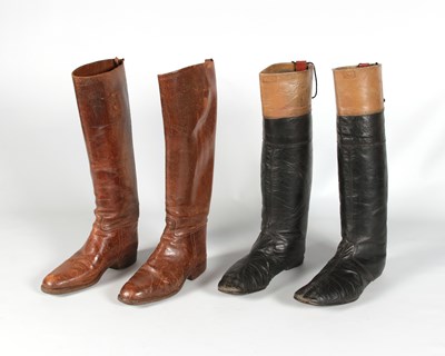 Lot 693 - Two Pairs of Antique Riding Boots