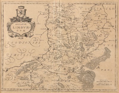 Lot 187 - Kaart Ducatum Limburgum, door Johannes Bleau (1596-1676)