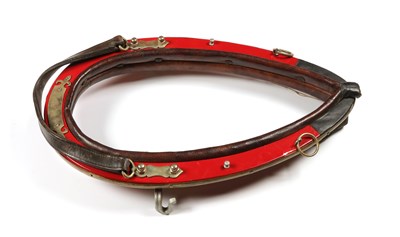 Lot 501 - Two luxury red antique leather horse collar harnesses