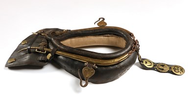 Lot 509 - Antique horse harness, consisting of a leather horse harness with hames, bridle and saddle