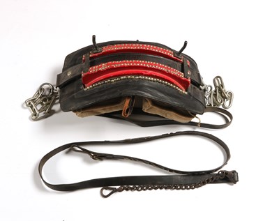 Lot 509 - Antique horse harness, consisting of a leather horse harness with hames, bridle and saddle