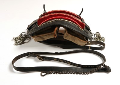 Lot 509 - Antique horse harness, consisting of a leather horse harness with hames, bridle and saddle