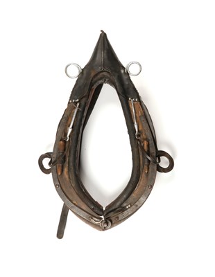 Lot 533 - Leather and wood horse collar harness