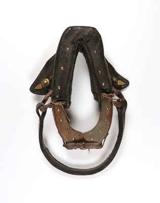 Lot 534 - Leather and wood horse collar harness